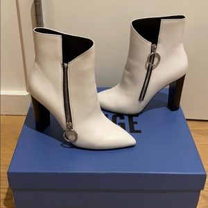 PAIGE Kate Asymmetrical Bootie (White)